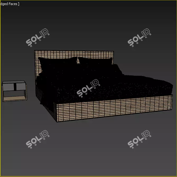 Modern Marvela Bed: Sleek Design & Comfort 3D model image 3