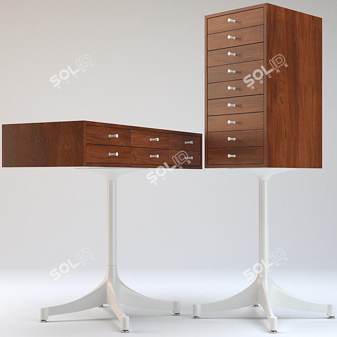 Vintage George Nelson Sideboards 3D model image 1