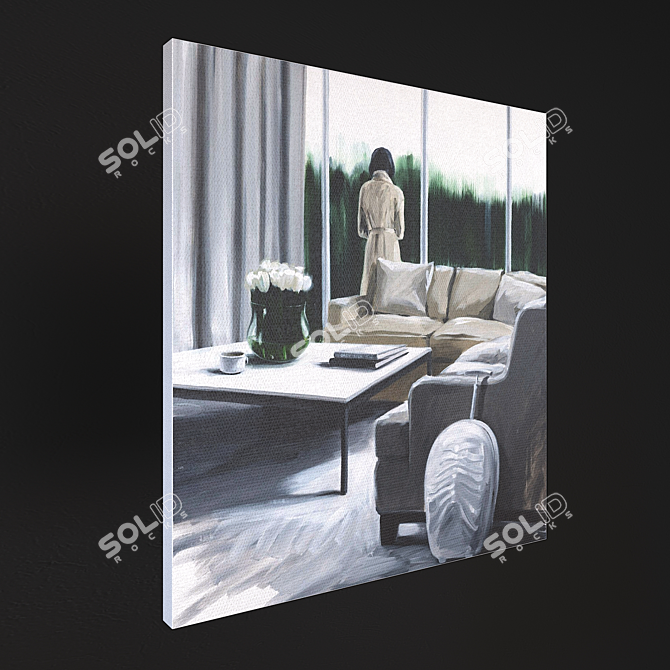 Cozy Home: Realist Acrylic Painting 3D model image 2