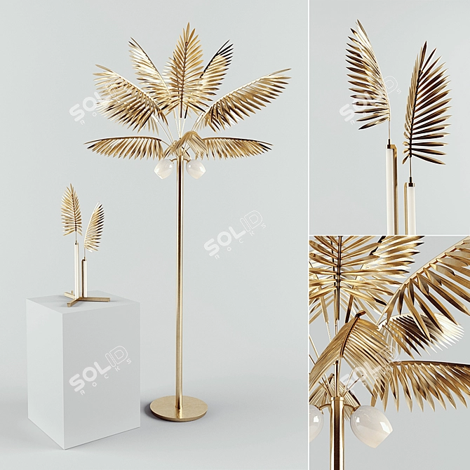 Title: Elegant Palmira & Alexandriya Lamps 3D model image 1