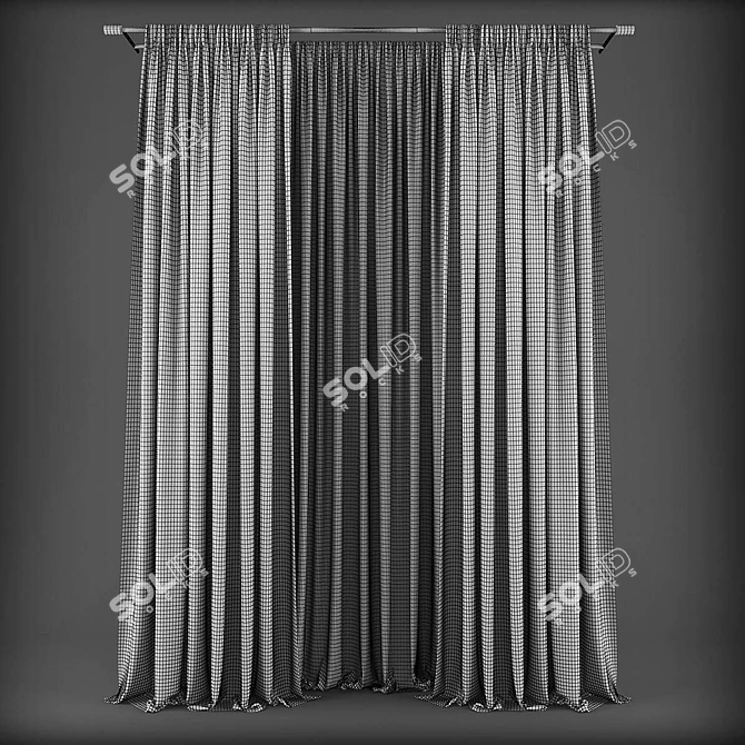 Modern Style Curtains 3D model image 2