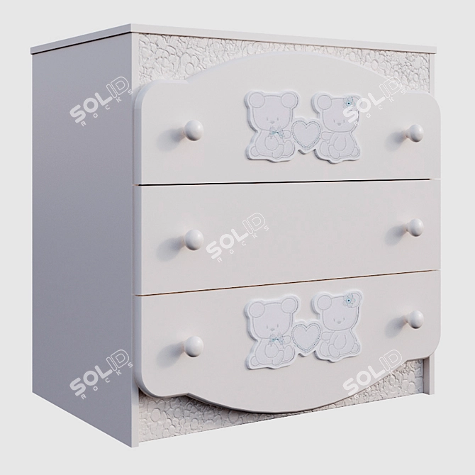 Kids Chest of Drawers 3D model image 1