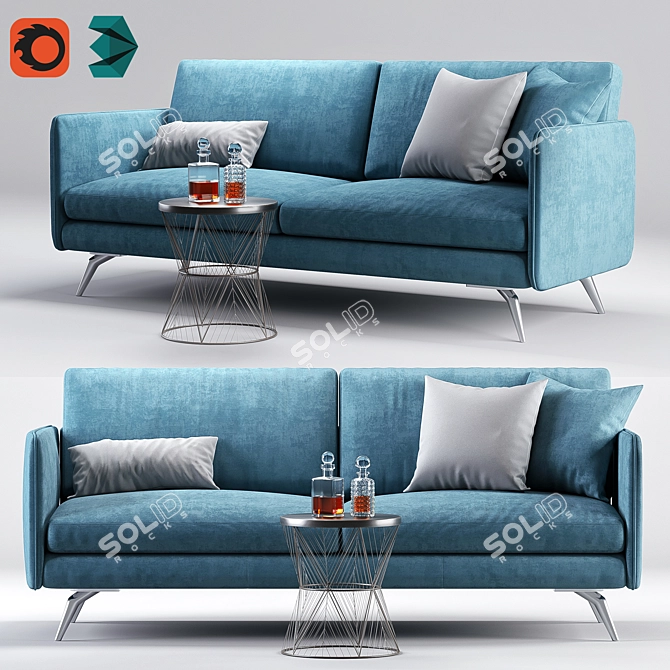 Modern Osaka Sofa: Stylish & Comfortable 3D model image 1