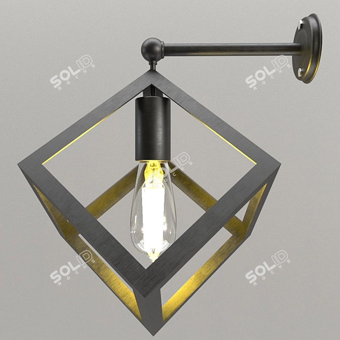 Industrial Loft Wall Sconce 3D model image 1