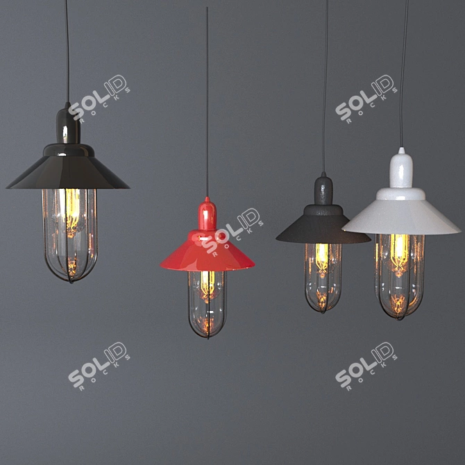 Industrial Loft Pendant Light 3D model image 1