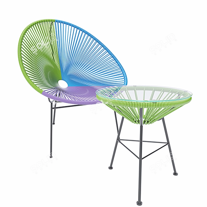  Vibrant Acapulco Color Chair 3D model image 2