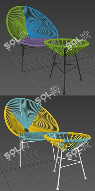  Vibrant Acapulco Color Chair 3D model image 3