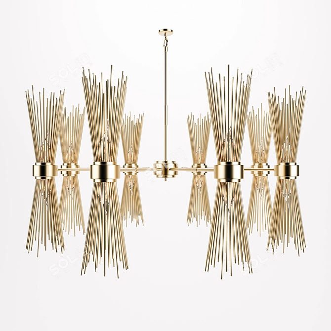 Elegant Skyla Brass Chandelier 3D model image 1