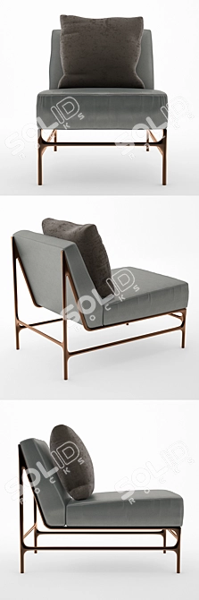 Elegant Crane Slipper Chair 3D model image 2