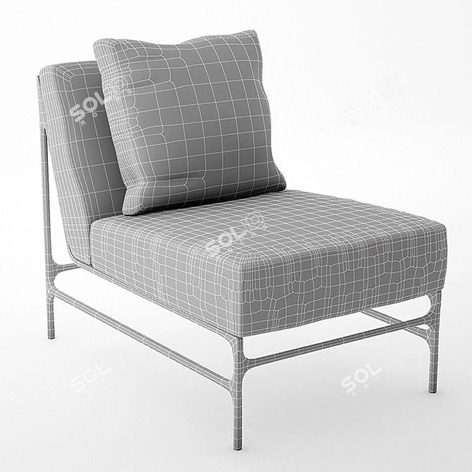 Elegant Crane Slipper Chair 3D model image 3