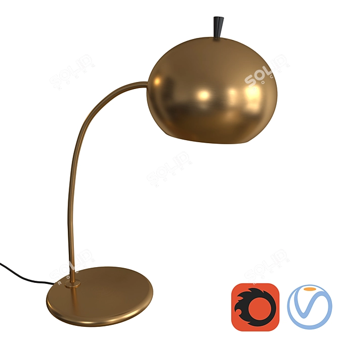 Sleek Swivel Metal Table Lamp 3D model image 1