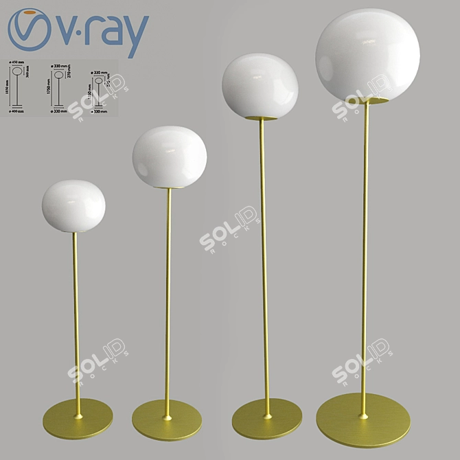 Flos Glo-Ball Floor Lamp - Modern Lighting Solution 3D model image 1