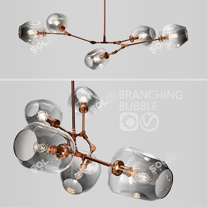 Sculpted Bubble Lamp Cluster 3D model image 1