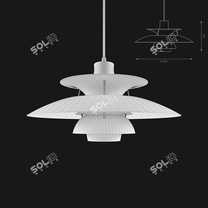PH5 Lamp - Versatile Design by Louis Poulsen 3D model image 2