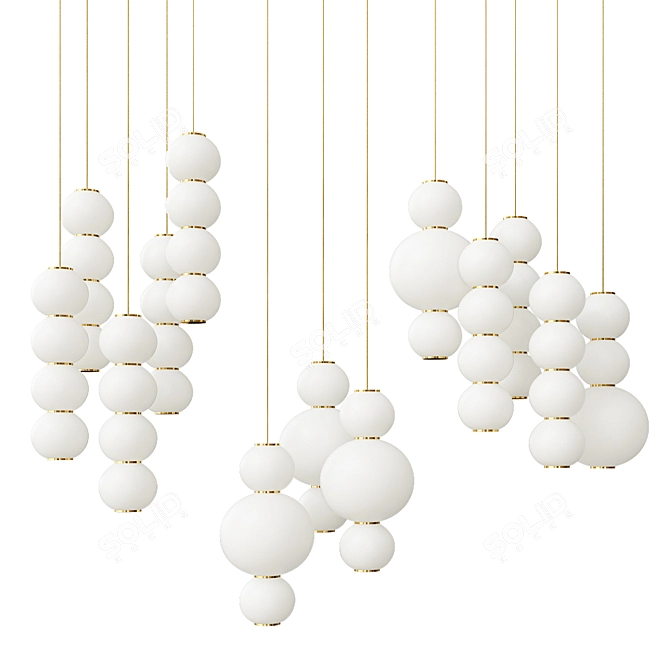 Elegant Pearl Pendant Lights 3D model image 1