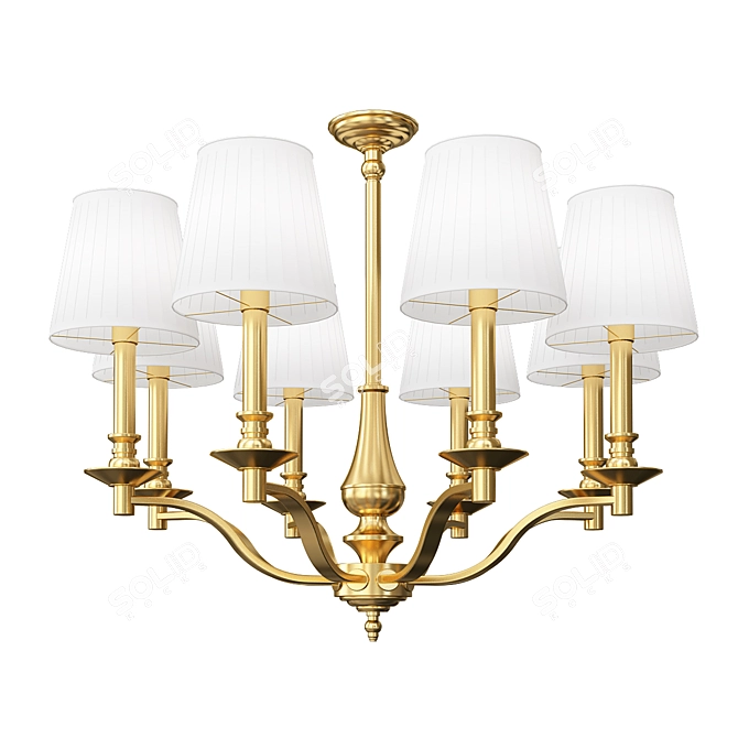 Rustic Charm: American Vintage Chandelier 3D model image 1
