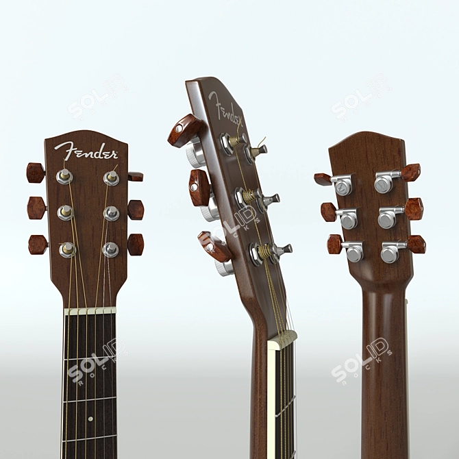 Fender Acoustic Guitar: Classic Sound 3D model image 3