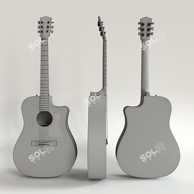 Fender Acoustic Guitar: Classic Sound 3D model image 7