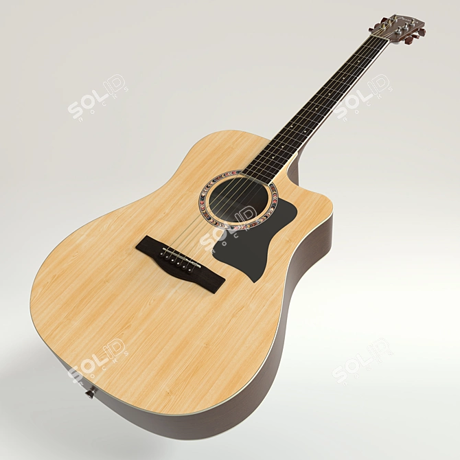 Fender Acoustic Guitar: Classic Sound 3D model image 11