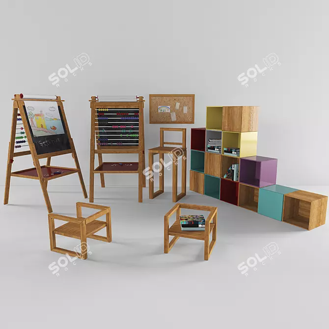 Kids Learning Essentials Set 3D model image 1