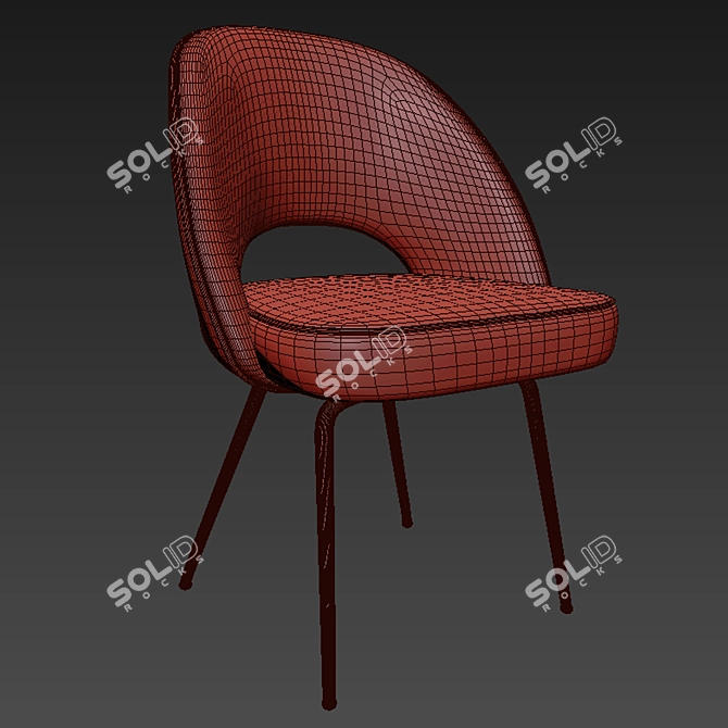 Sleek Cordelia Leather Dining Chair 3D model image 2