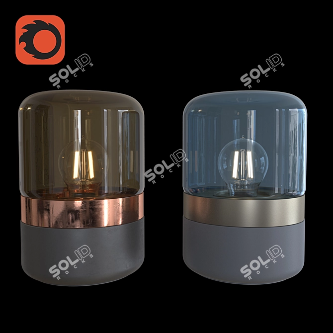 Elegant Mixed Material Mini Lamp 3D model image 1
