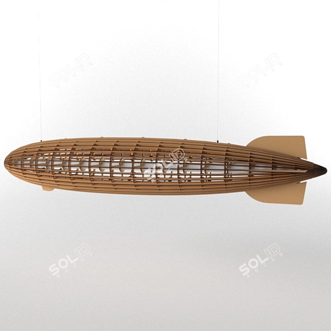 EcoWood LED Zeppelin Light 3D model image 1