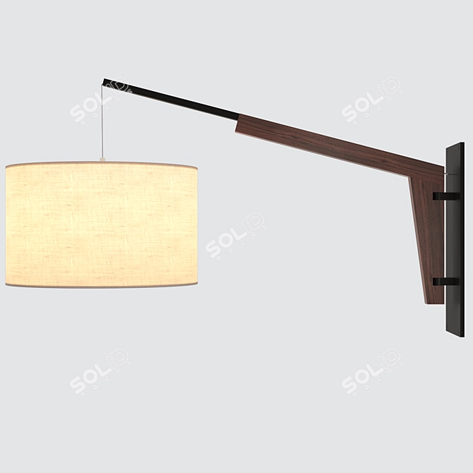 Talea Swing Arm Sconce: Modern Illumination 3D model image 2