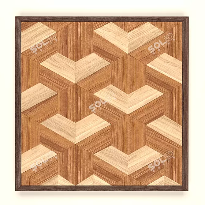 Geometric Wood Art: Fusion Panel 3D model image 1