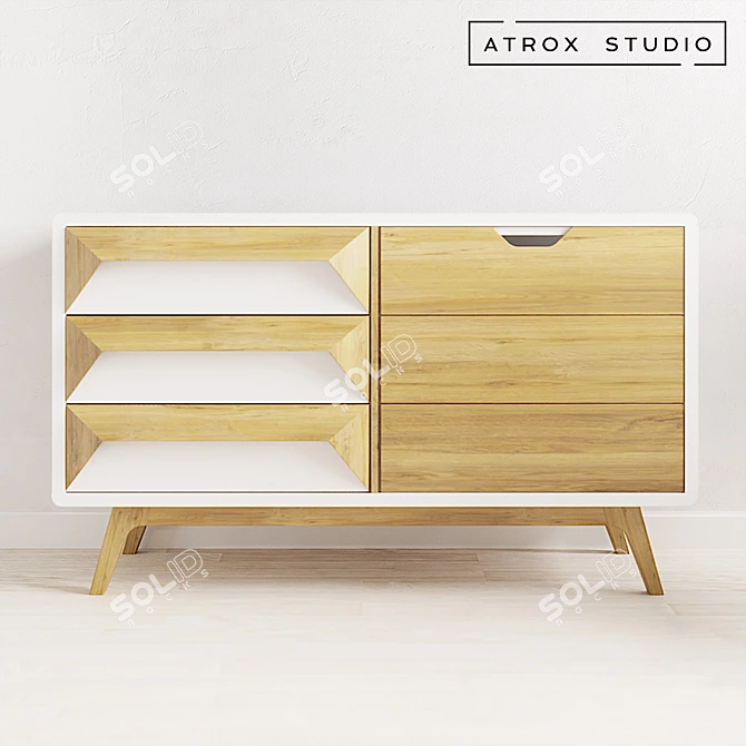 Scandinavian TV Stand: Atrox Studio OM 3D model image 1