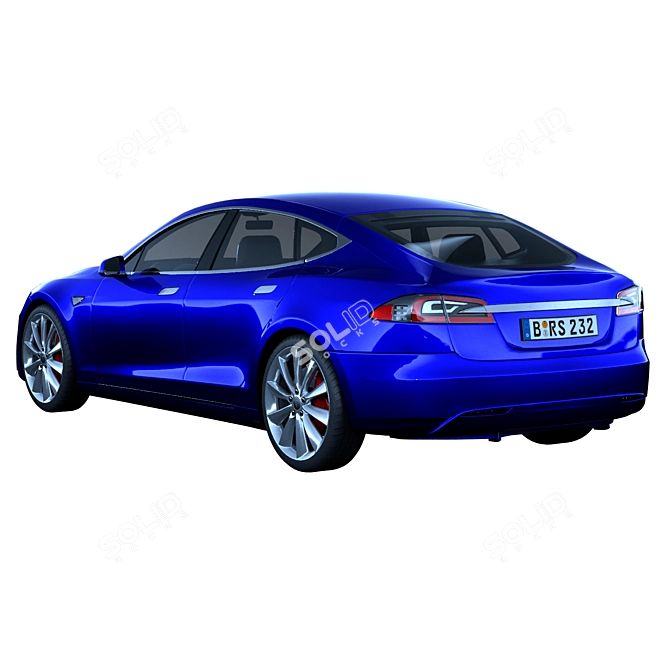 Luxury Electric Sedan: Tesla Model S 3D model image 2