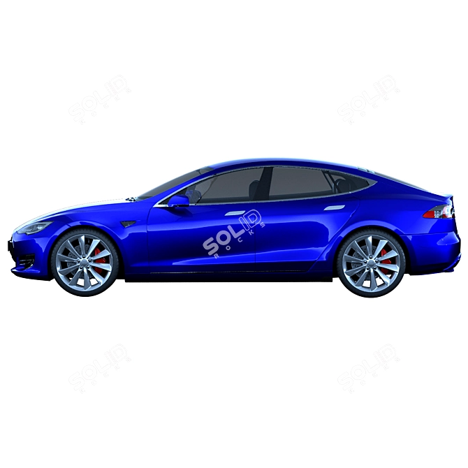 Luxury Electric Sedan: Tesla Model S 3D model image 3