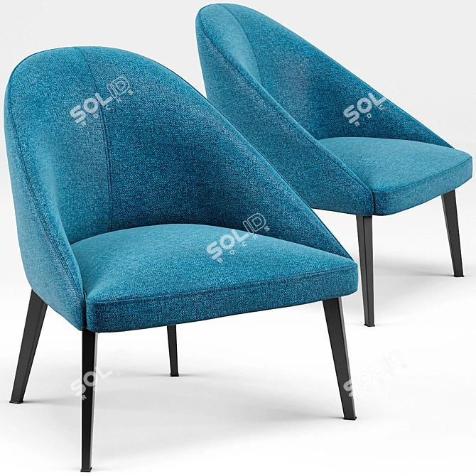 Comfy Blue Armchair | 26"L x 28"W x 30 1/4"H 3D model image 1