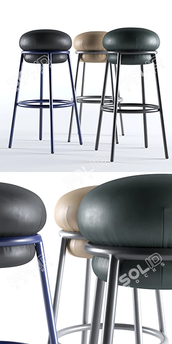 Grasso Leather Stool | Stylish and Comfortable 3D model image 2