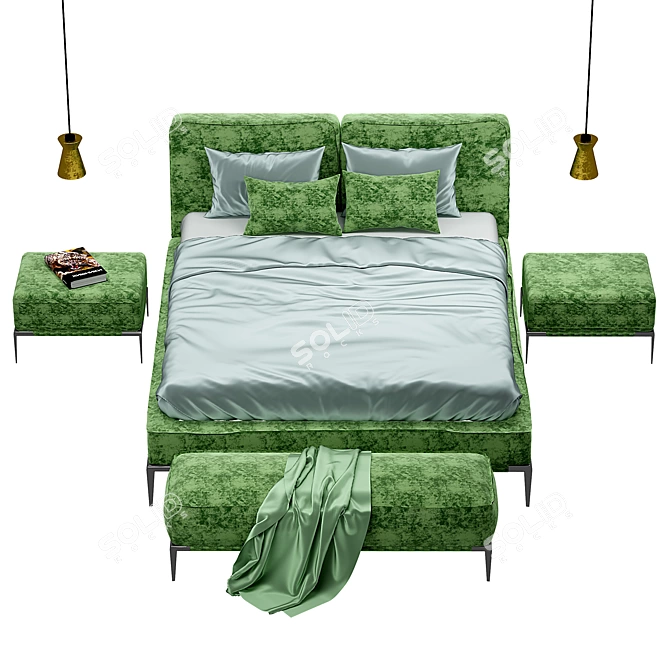 Elegant Roche Bobois Ellica Bed 3D model image 3