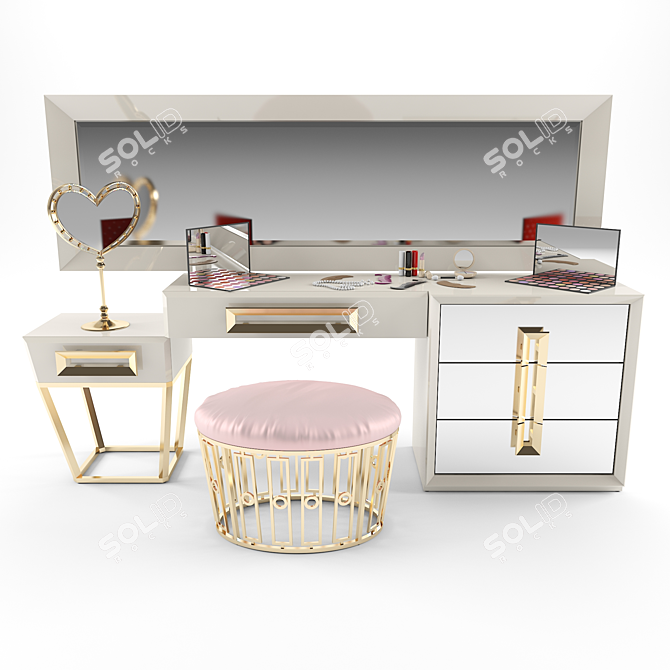 Stylish Oak Chest of Drawers 3D model image 1