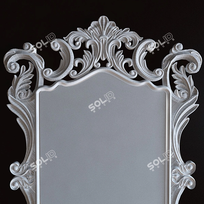 Elegant Baroque Style Mirror 3D model image 2