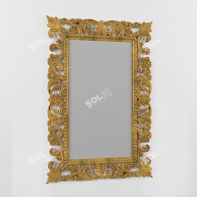 Elegance in Bronze: Mirror Frame 3D model image 1