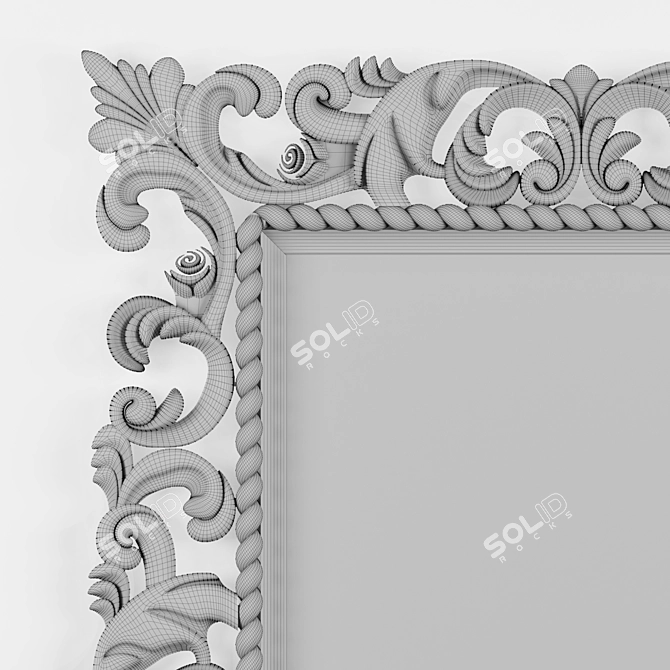 Elegance in Bronze: Mirror Frame 3D model image 2