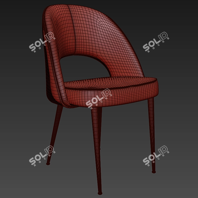 Stylish Blue Leather Dining Chair 3D model image 2