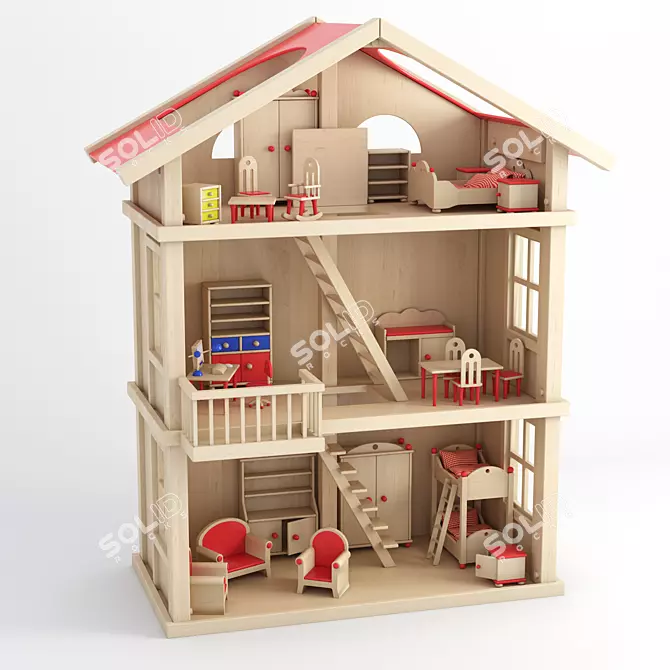 GOKI Miniature Toy House 3D model image 1