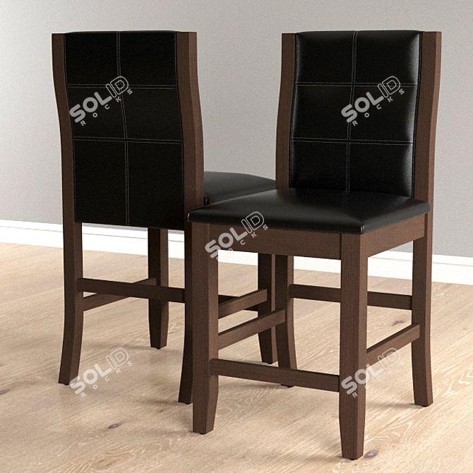 Elegant Upholstered Dining Chair 3D model image 1