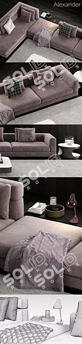 Luxury Minotti Alexander Sofa 2 - Sleek Italian Design 3D model image 3