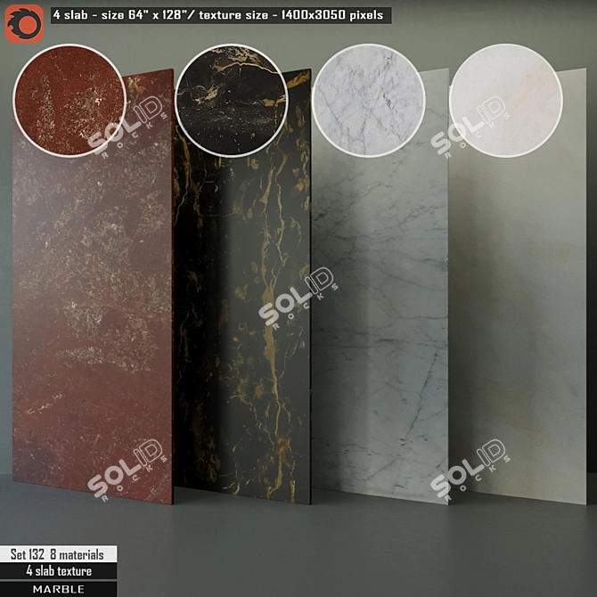 Luxury Marble Slab Set 132 3D model image 1