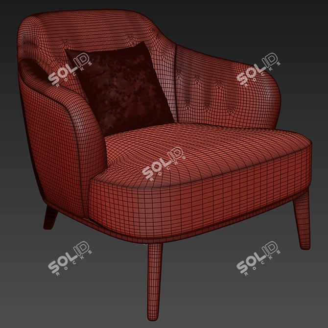 Luxurious Leslie Leather Armchair - Minotti 3D model image 3