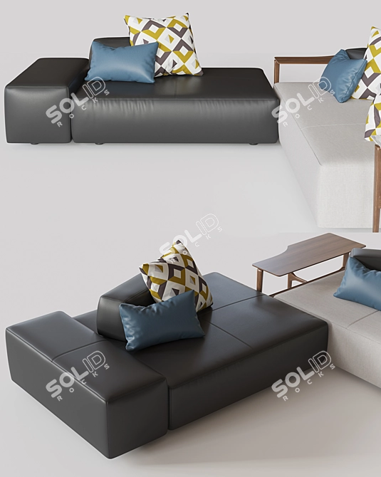 Flou Softbench: Versatile and Plush Seating 3D model image 2