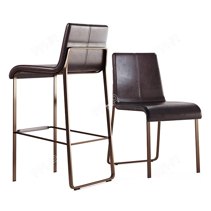 Merano Bar Stool 3D model image 1