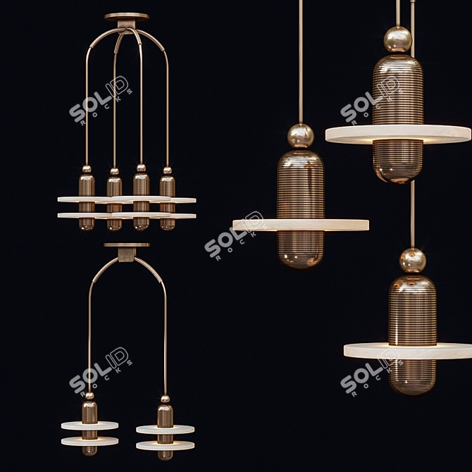 Elegant Median Pendant Lighting 3D model image 1