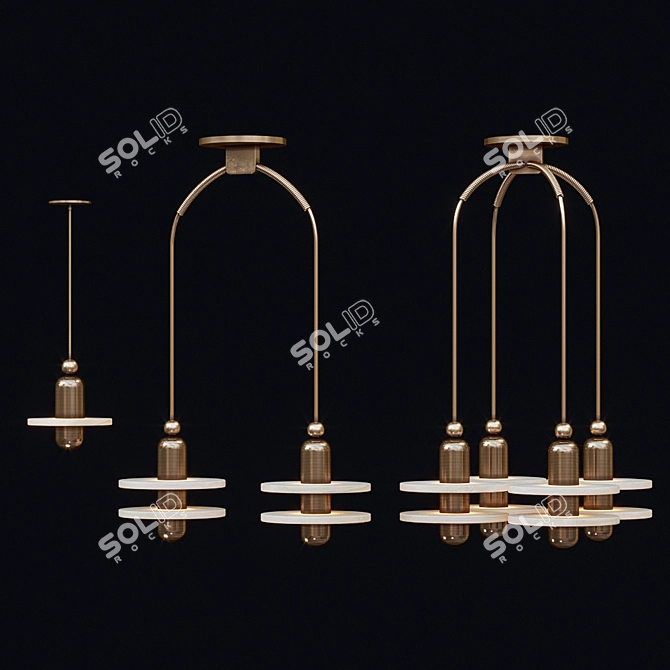 Elegant Median Pendant Lighting 3D model image 2