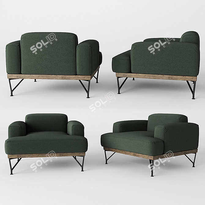 Elegant Armstrong Armchair 3D model image 1